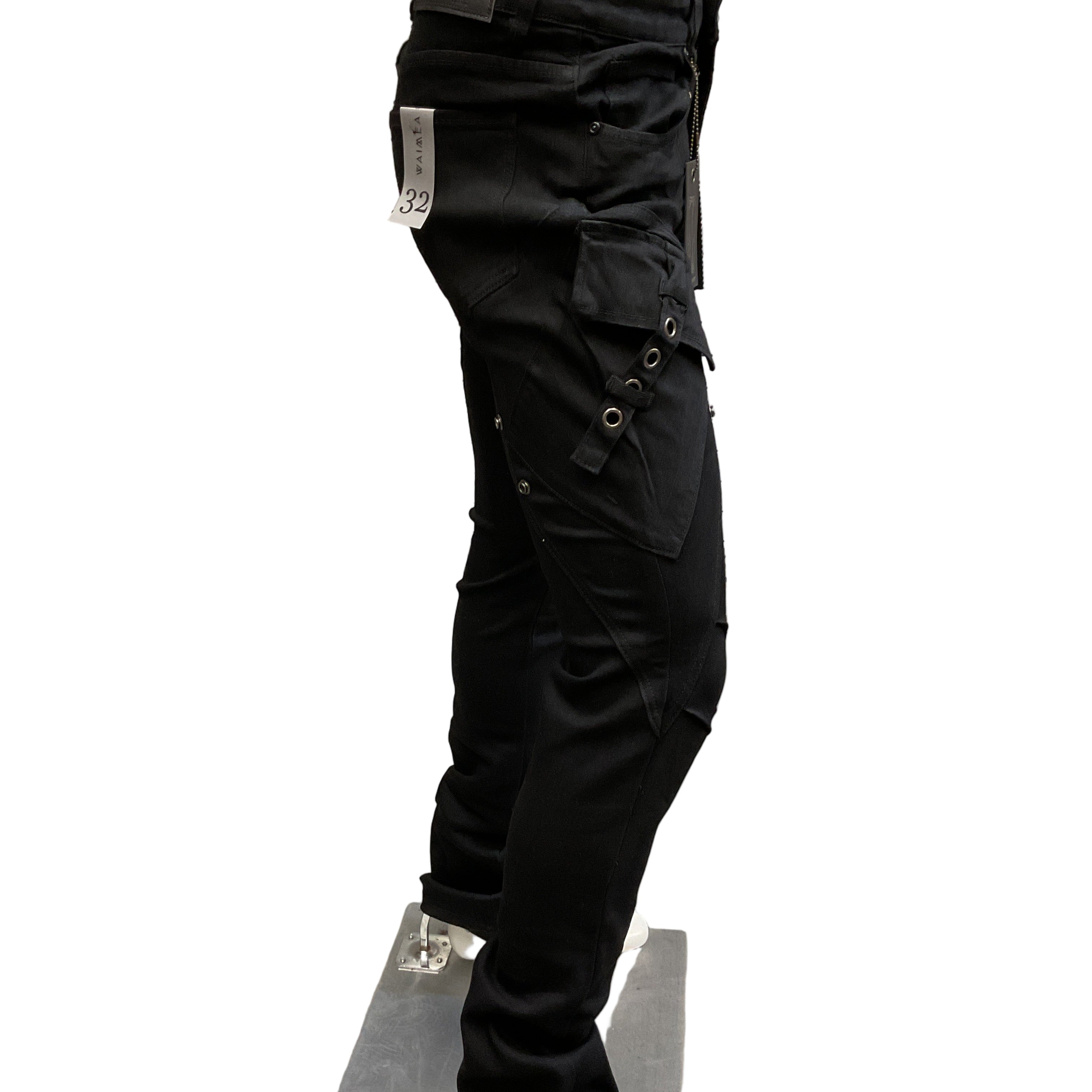 Waimea Black Cargo Stacked Pants
