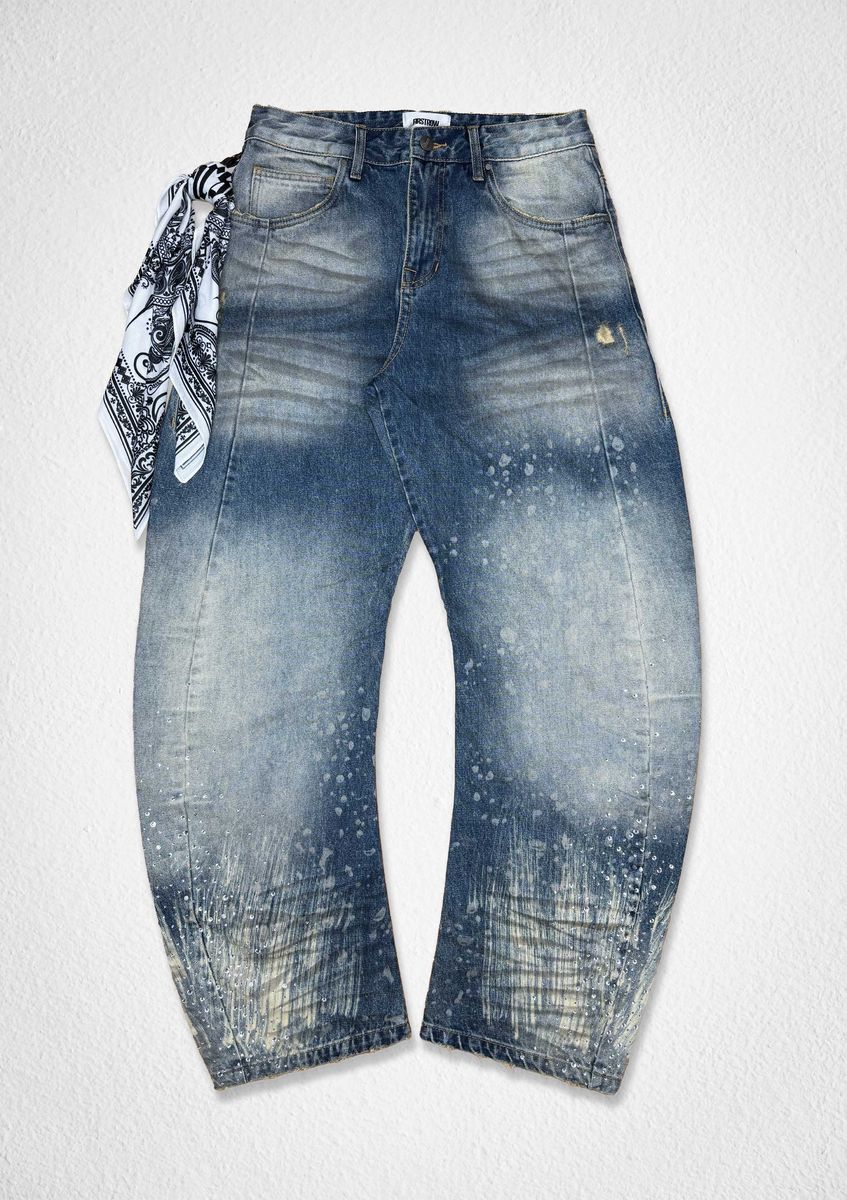 CRYSTAL WASH BARREL JEAN (FRD5102)