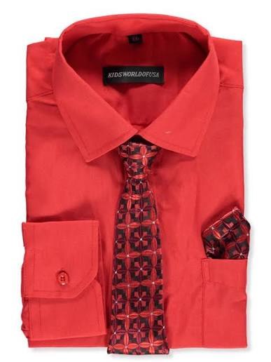 KIDS WORLD OF USA Tie & Dress Shirt