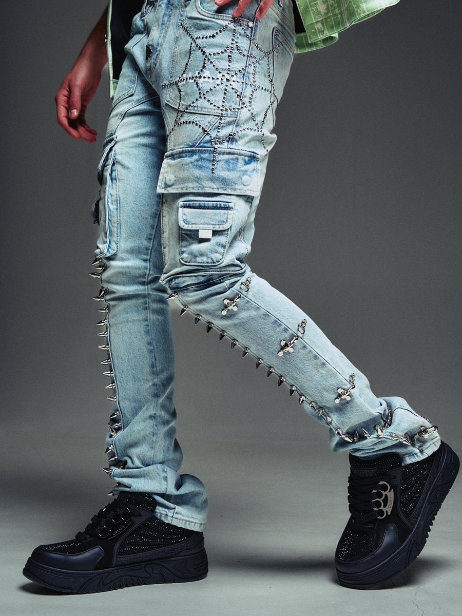 GUAPI Web Studded Stack Pants