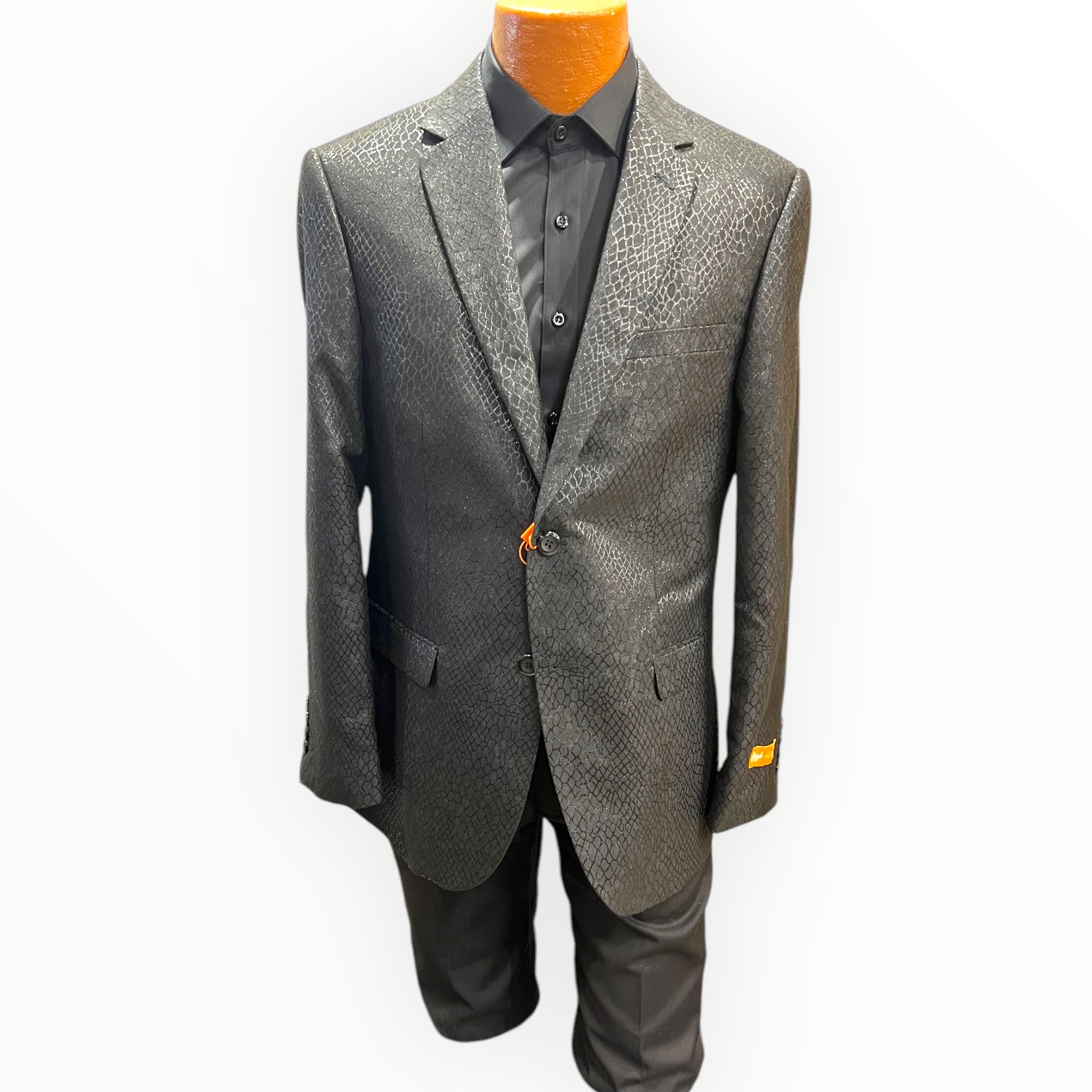 Black Jacquard blazer for men