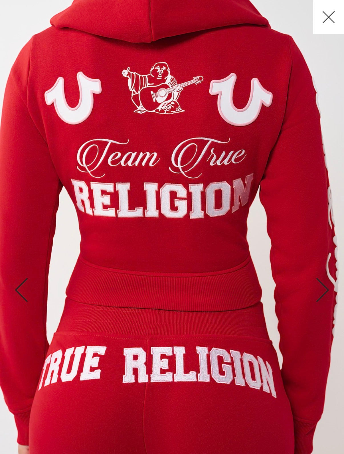 True Religion Embroidered shrunkn zip hoodie