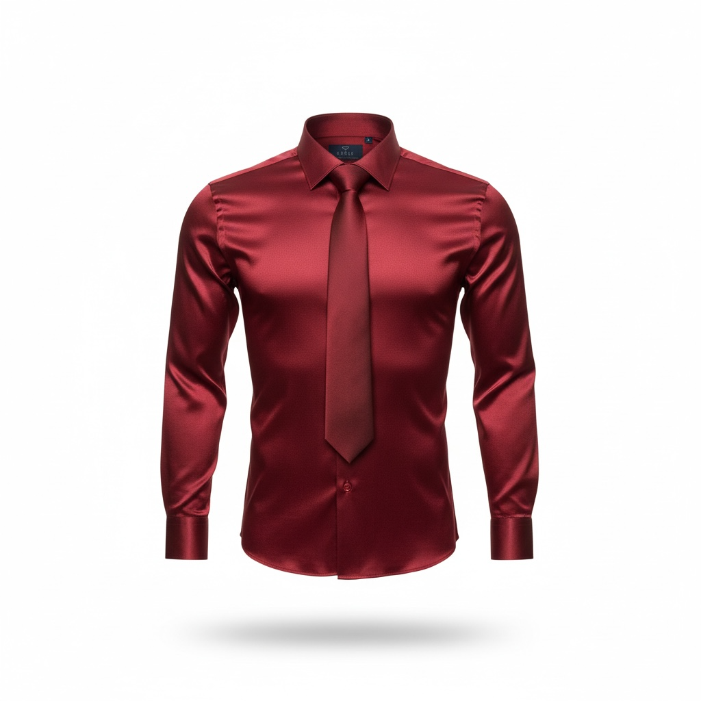 Satin dress shirt for men