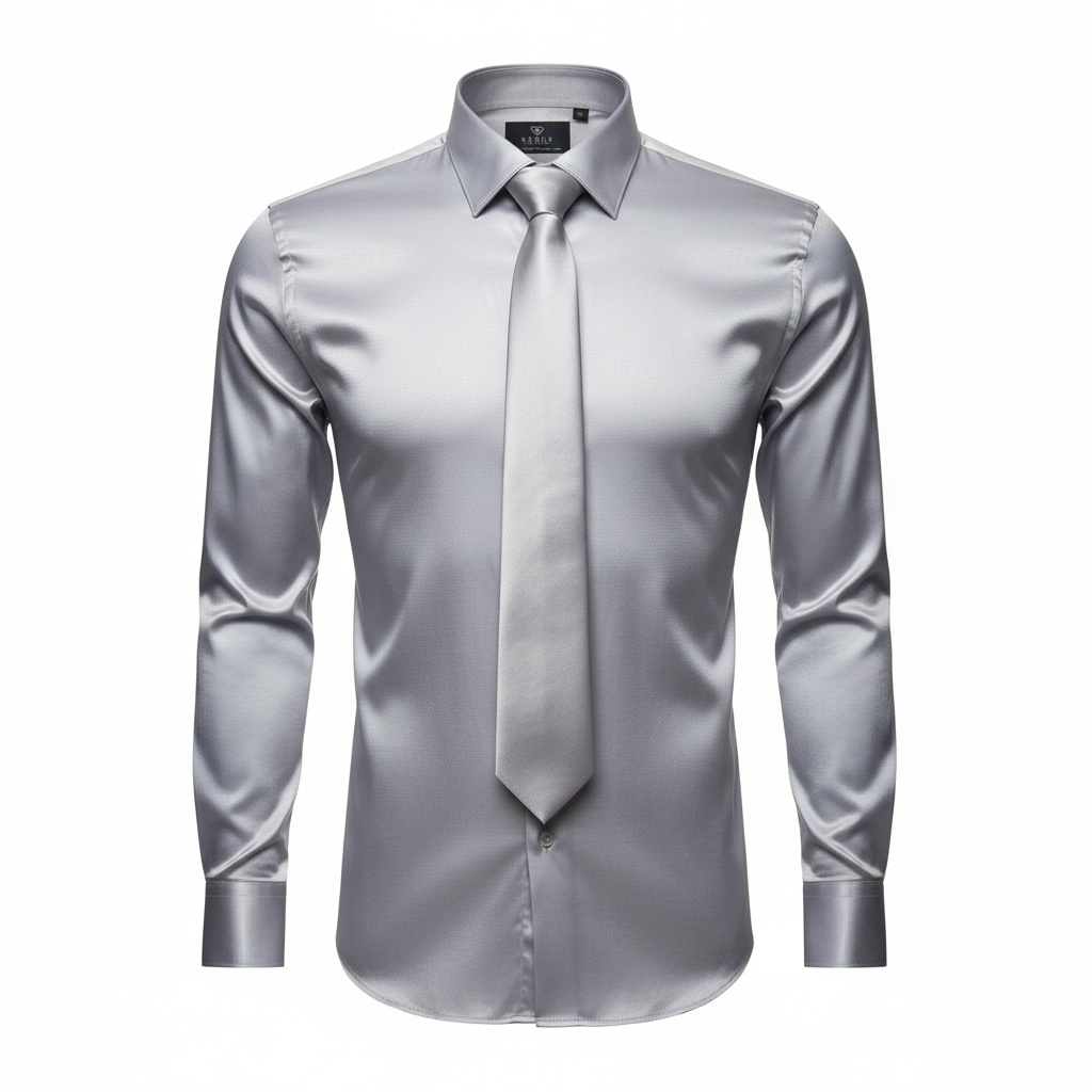 Satin dress shirt for men