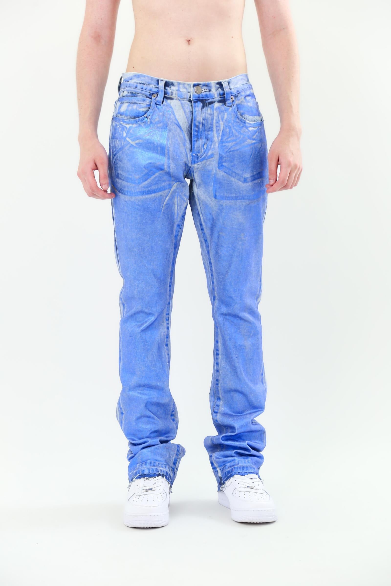 FOIL WASH MID-RISE STACKED JEANS by Armor Jeans ASJ08