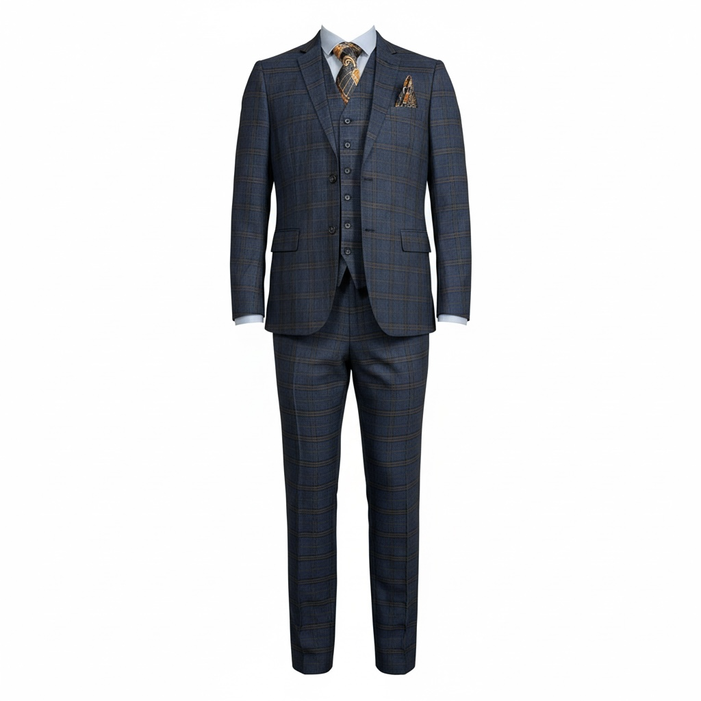 Vitali 3 pc suit(M2342-NP ) in Charcoal and Grey colorway