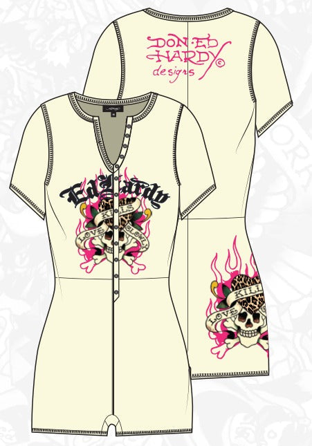 LEOPARD SHORT SLEEVE ONESIE BY ED HARDY