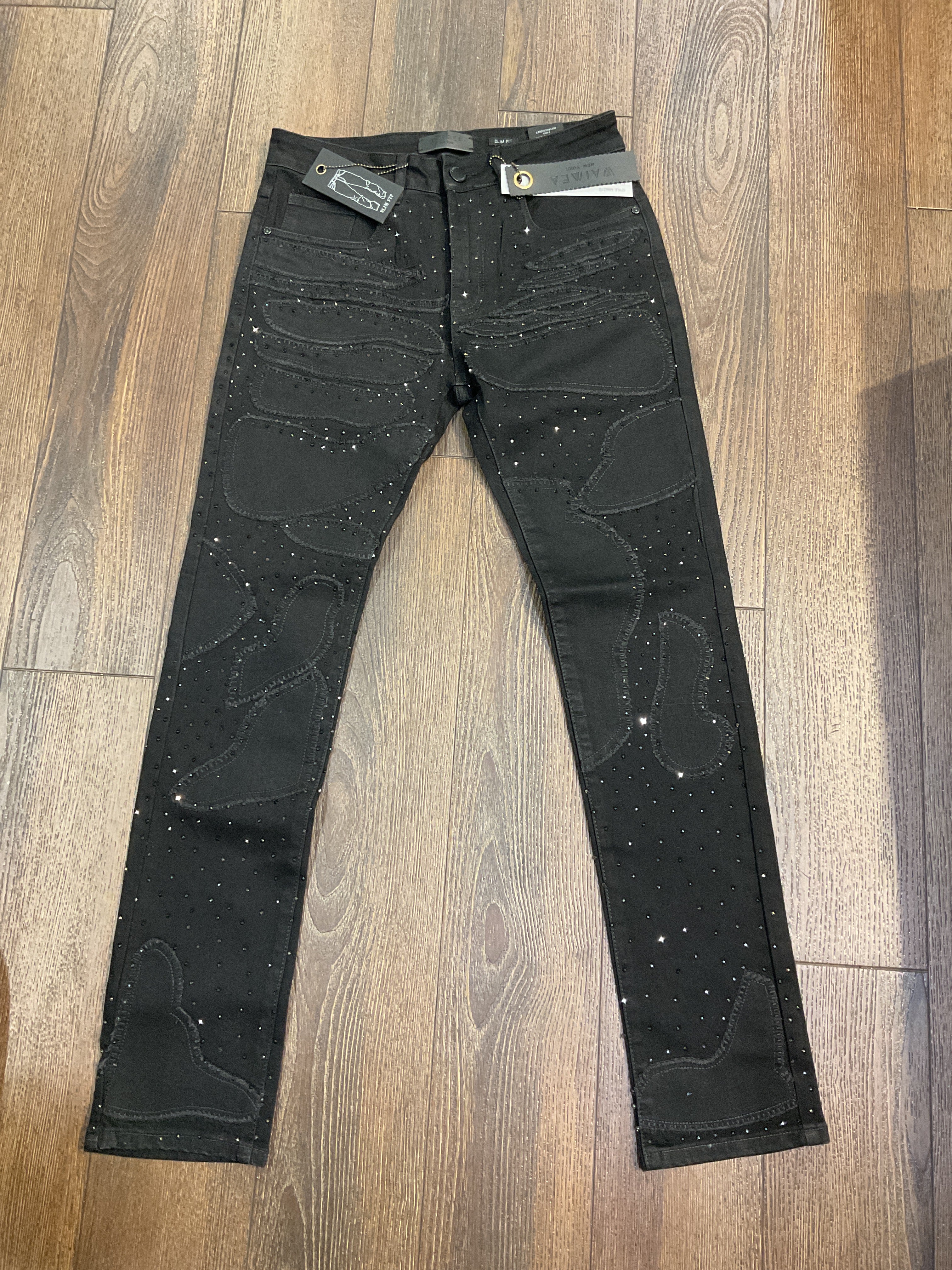 Waimea rhinestone jet black