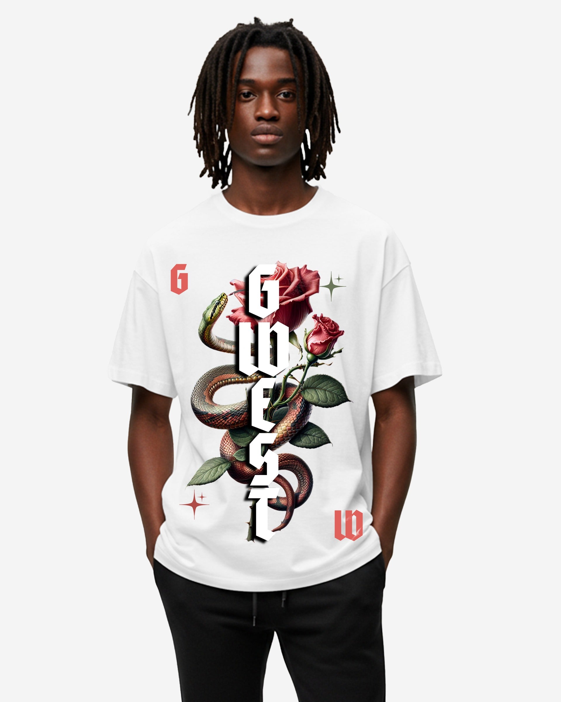 G WEST ROSES TEE (GWPBAST9301)