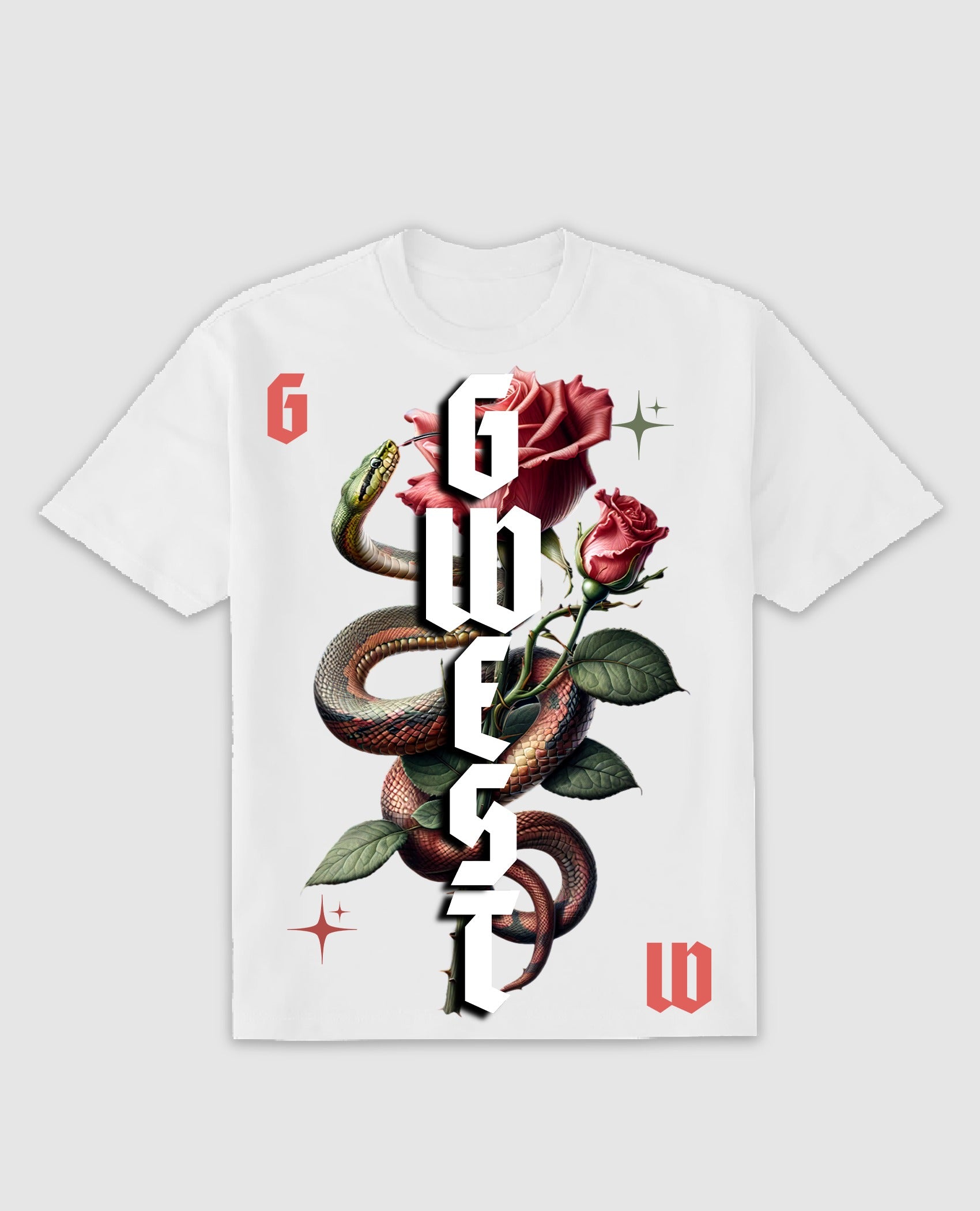 G WEST ROSES TEE (GWPBAST9301)