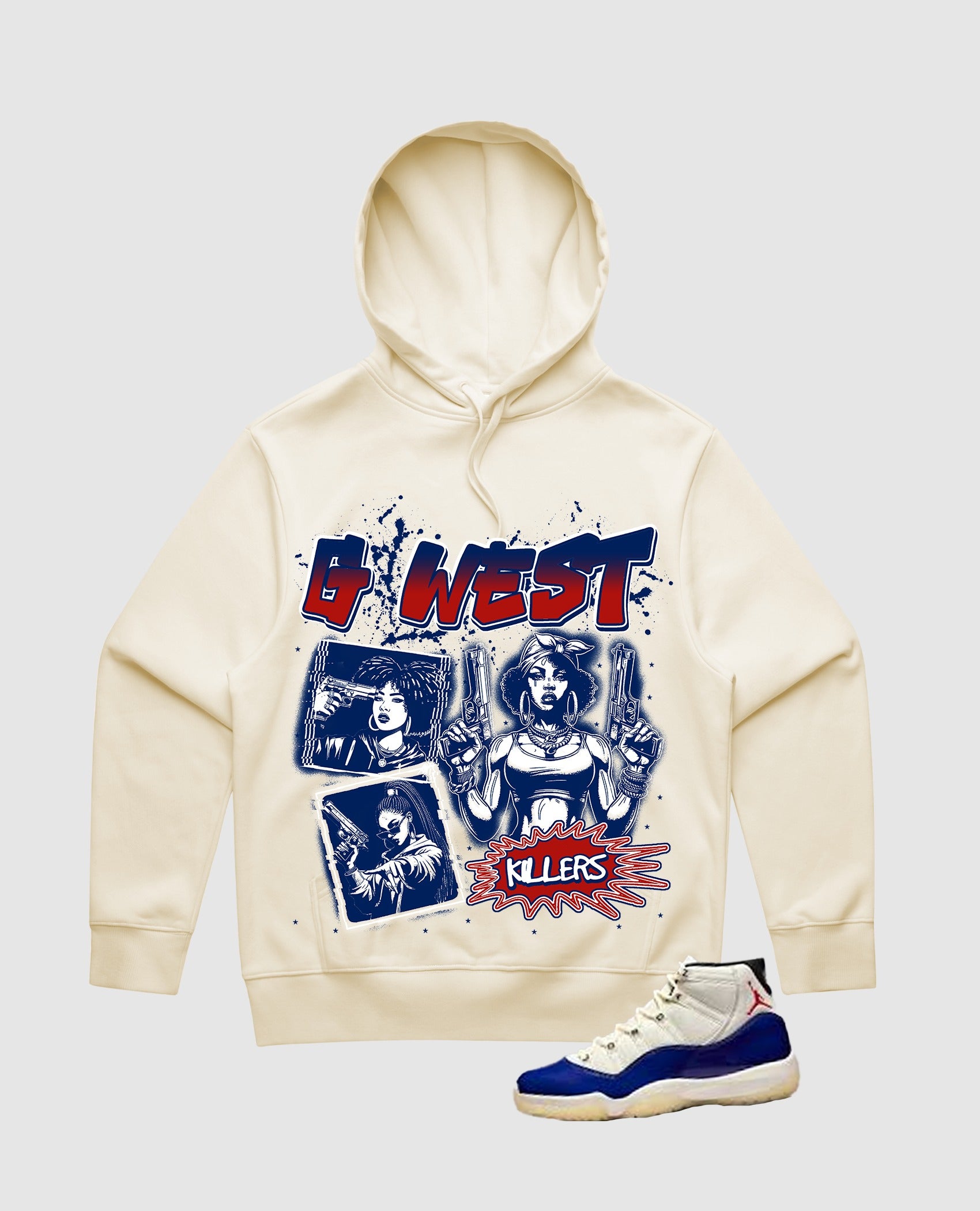 G WEST RHINESTONE GANGSTA GODDESSES HOODIE (GWRHLHD9367)