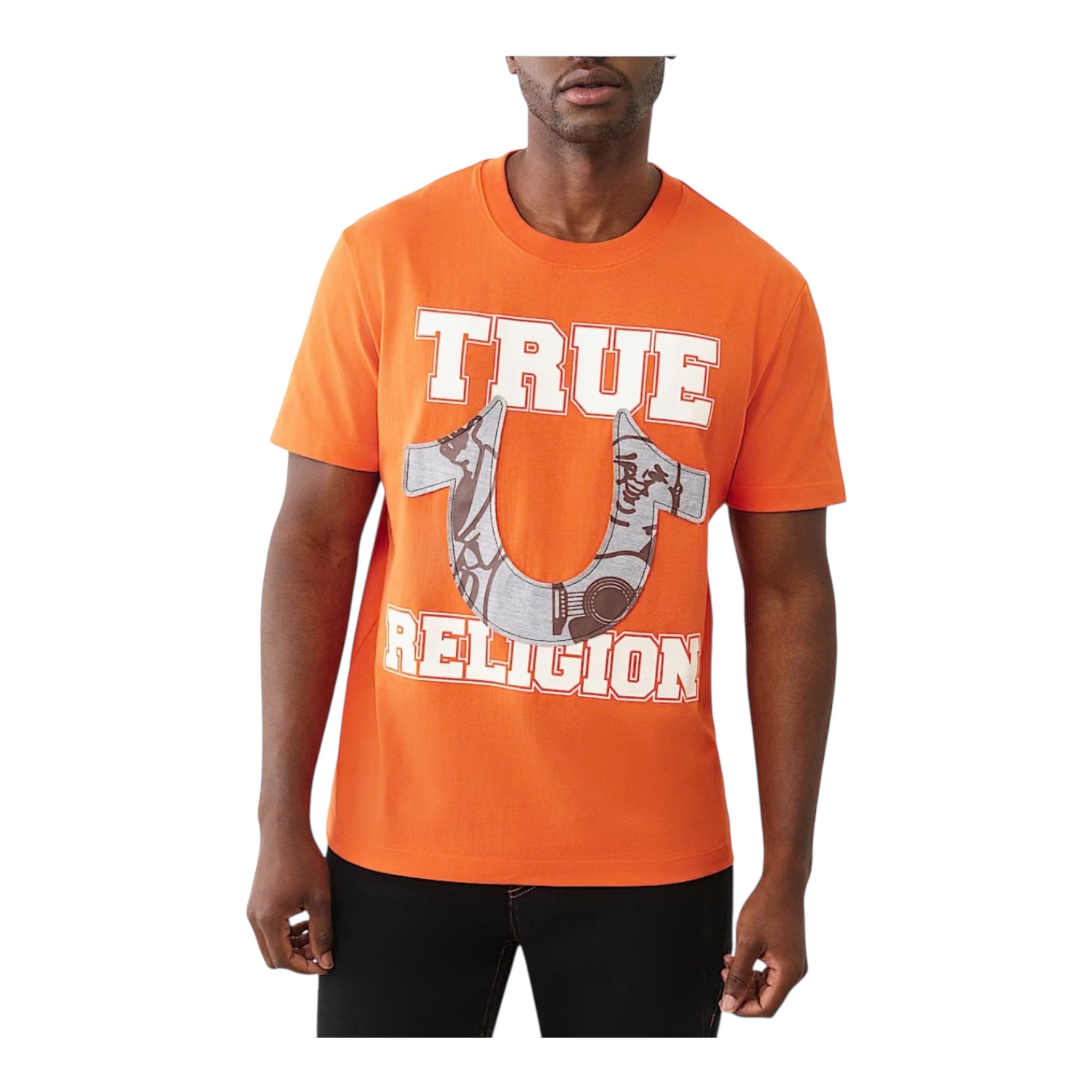 TREU RELIGION TERRY HORSESHOE APPLIQUÉ TEE