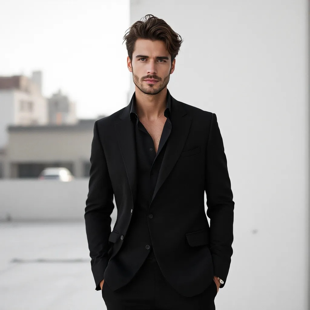 Slim Fit Black Men Suit by Felipe