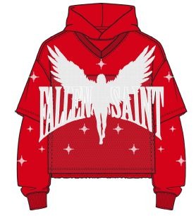 FALLEN SAINT TWOFER FLEECE HOODIE (RK5481867) by Roku Studio