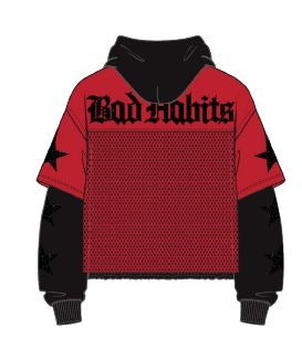 BAD HABITS TWOFER FLEECE HOODIE (RK5481869) by Roku Studio