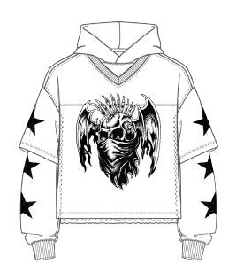 BAD HABITS TWOFER FLEECE HOODIE (RK5481869) by Roku Studio