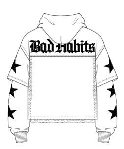 BAD HABITS TWOFER FLEECE HOODIE (RK5481869) by Roku Studio