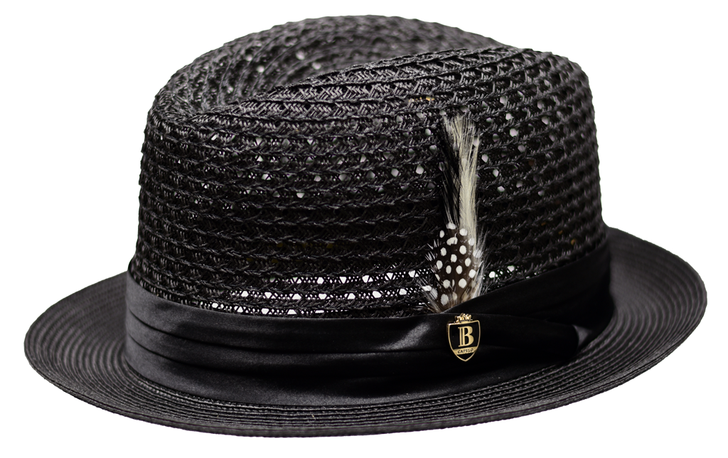 Santa Cruz Collection Straw Fedora Hat Snap Brim by Bruno Capelo