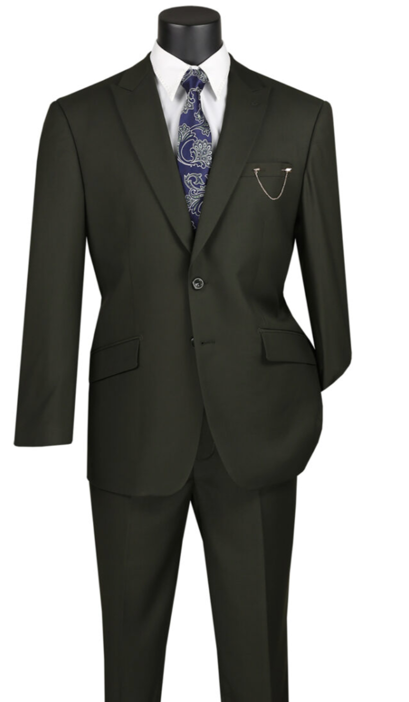 Modern Fit Men's Suit from Vinci in Olive Green