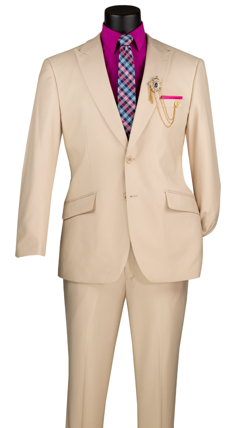 Modern Fit Men's Suit from Vinci in Beige