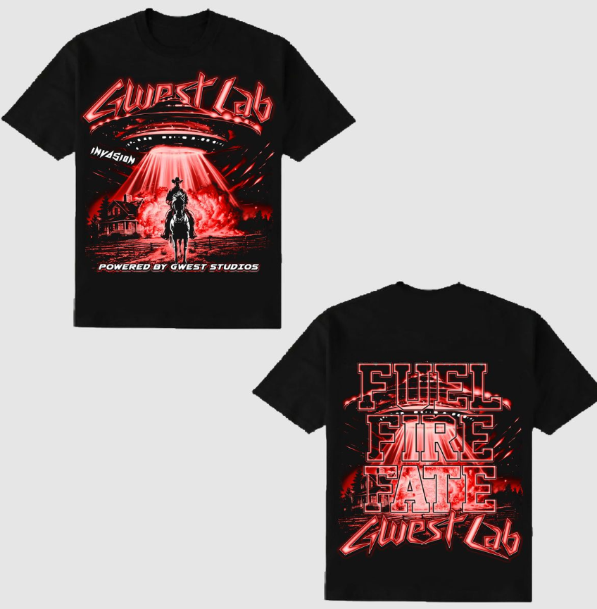 G WEST RHINESTONE UFO COWBOY TEE