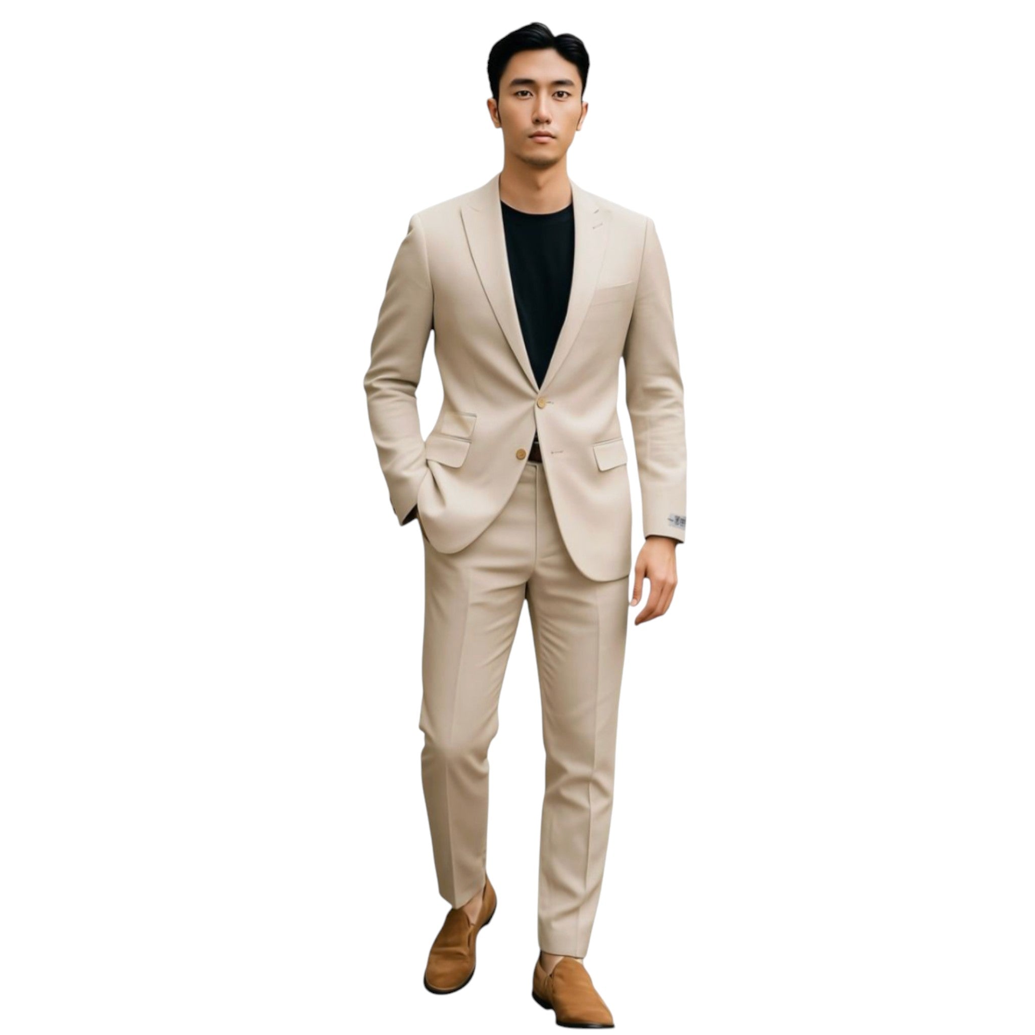 Stacy Adams Basic Slim Fit Men's Suit in Beige