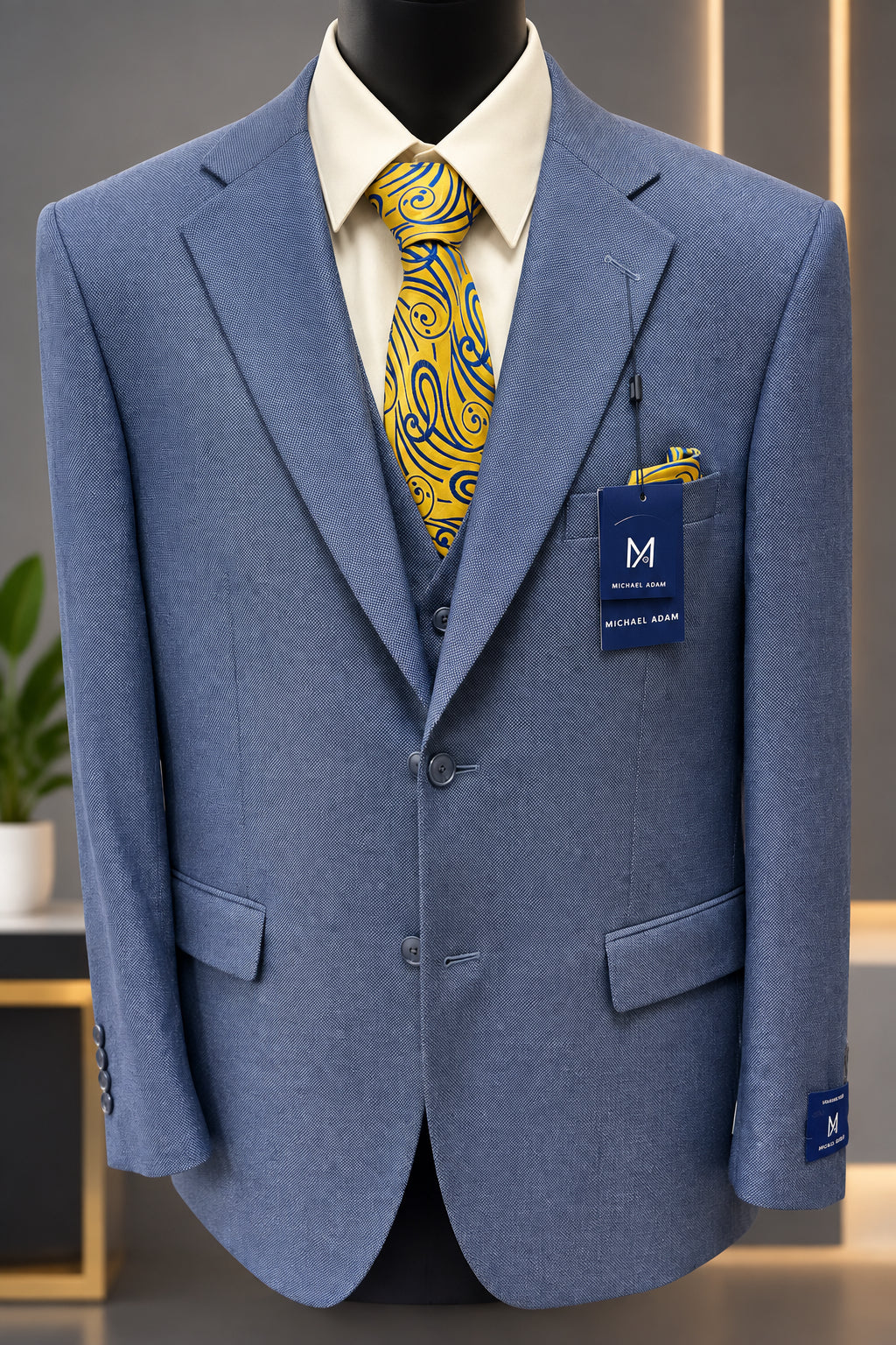 MICHEAL ADAMS Paris Vested SUIT