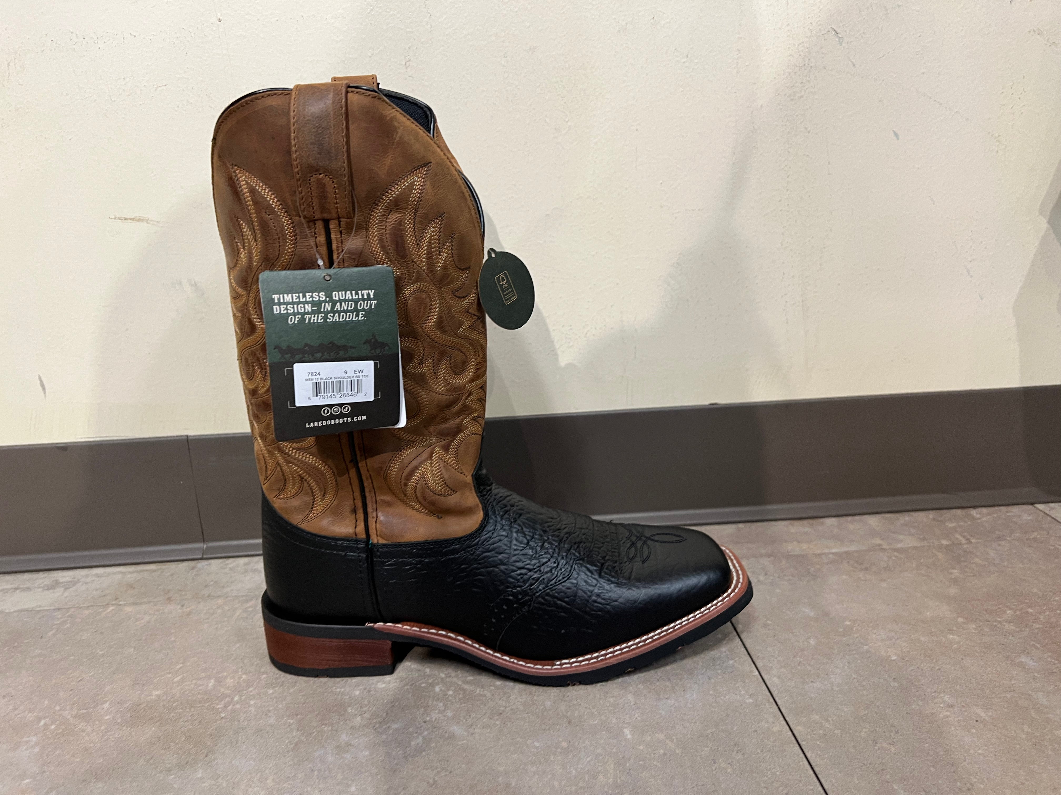 TOPEKA BLACK Shoulders BS toe by Laredo boots