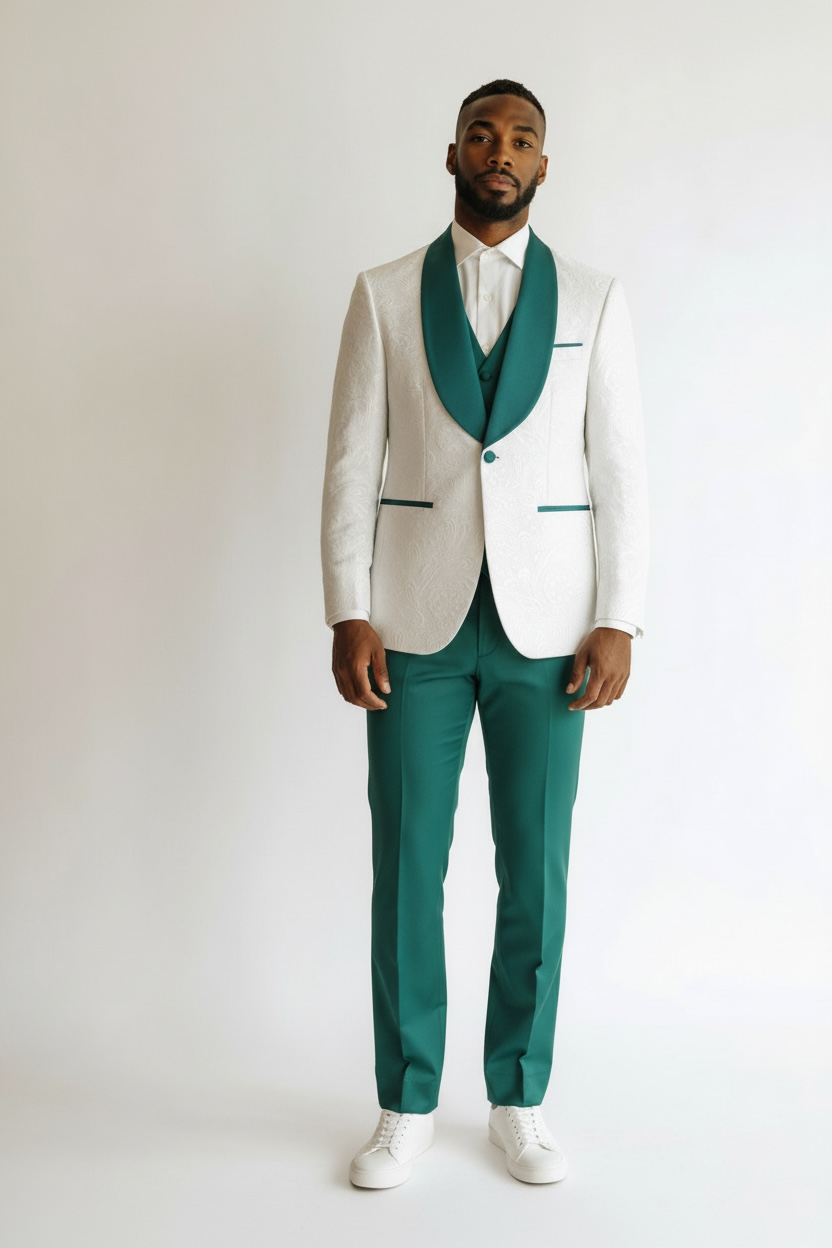 MAZARI Tuxedo white and green ( 9648)
