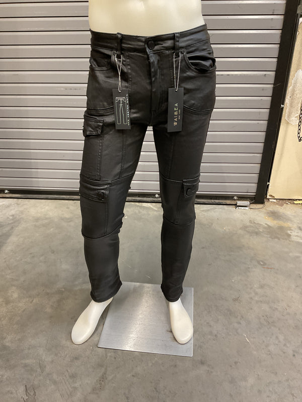 Waimea Black Leather Flex Skinny Pants