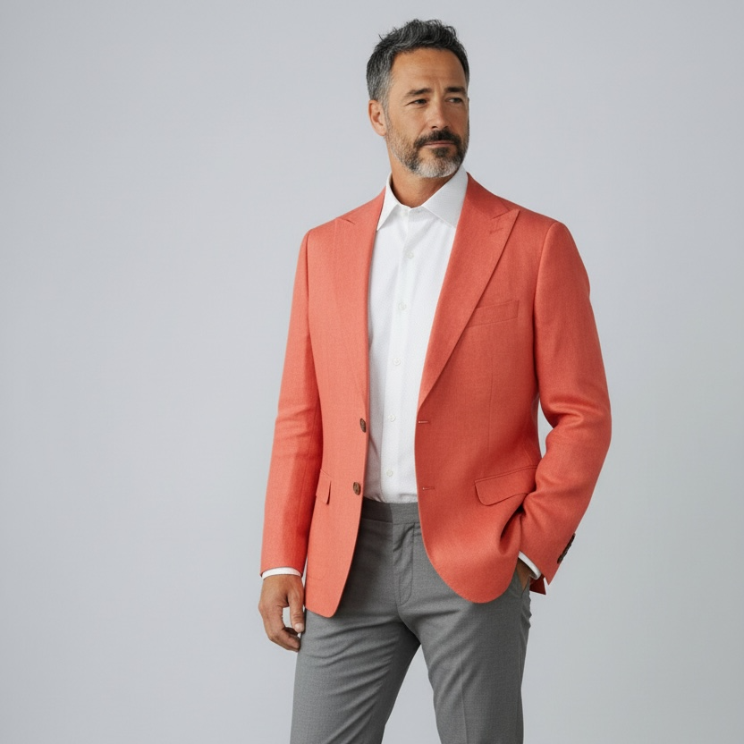 CANUTI Orange Blazer for Men [c812]
