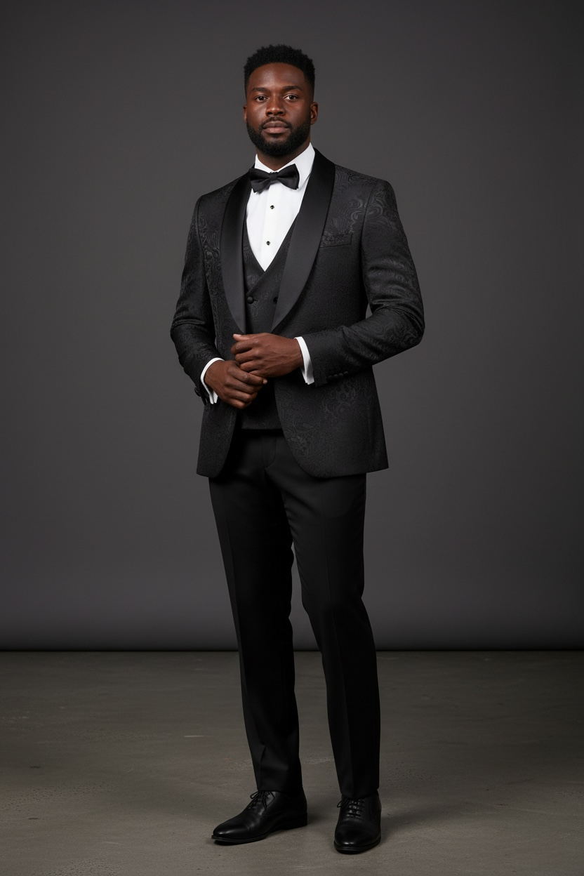 MAZARI Tuxedo black shawl collar (9648)