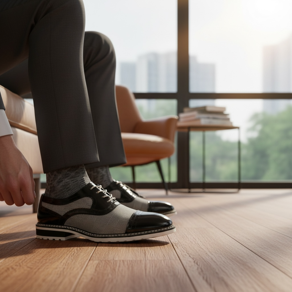 Giovanni Sinclair Blk/Wht Dress Shoe