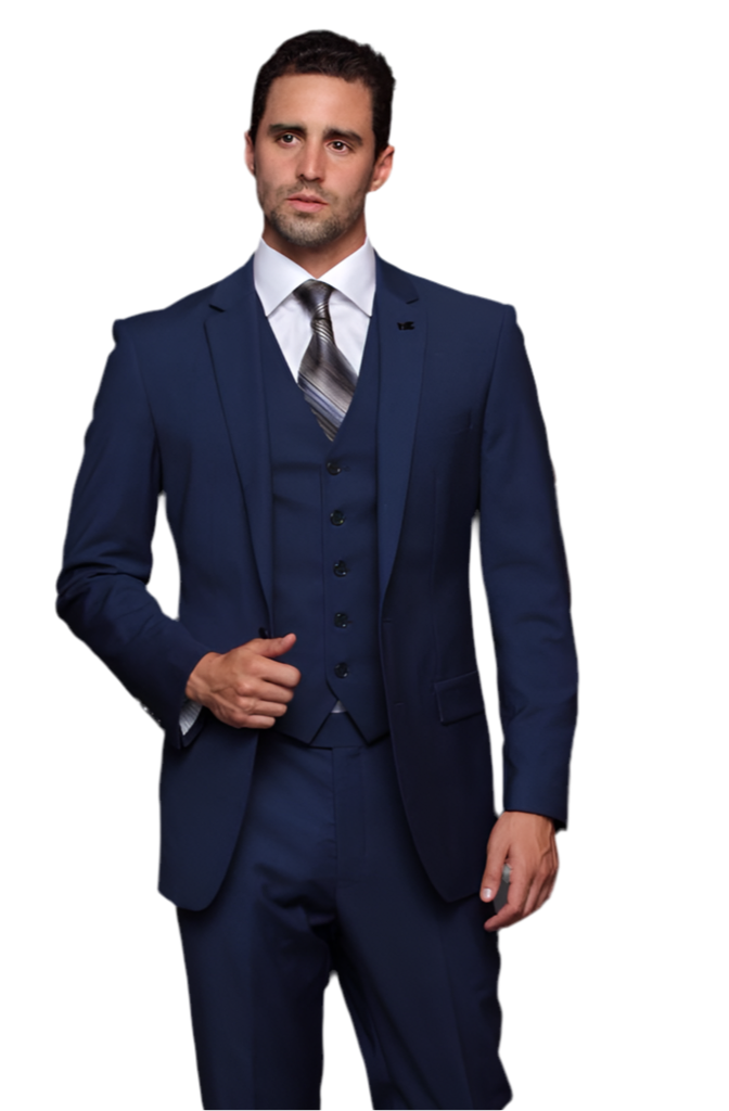 Skinny Fit Navy Suit by Needle and Stitch