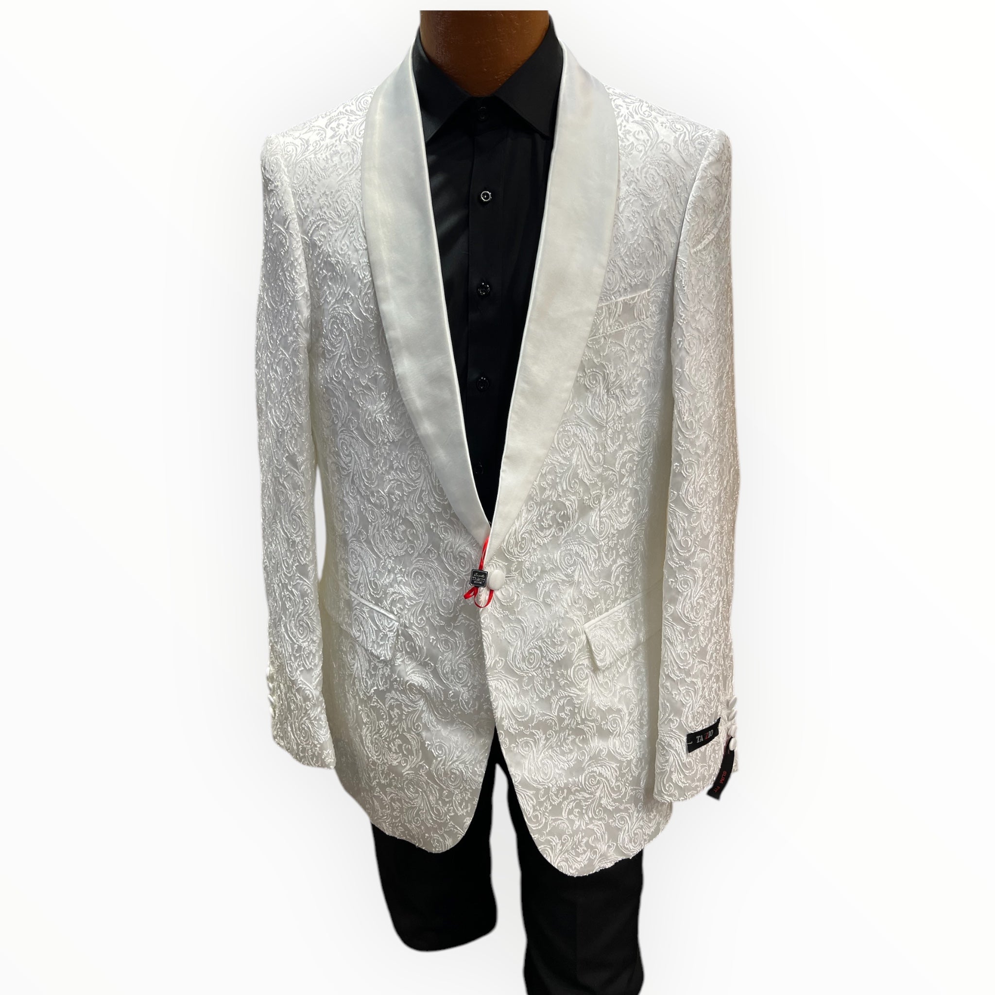 Tazzio White blazer with Shawl lapel
