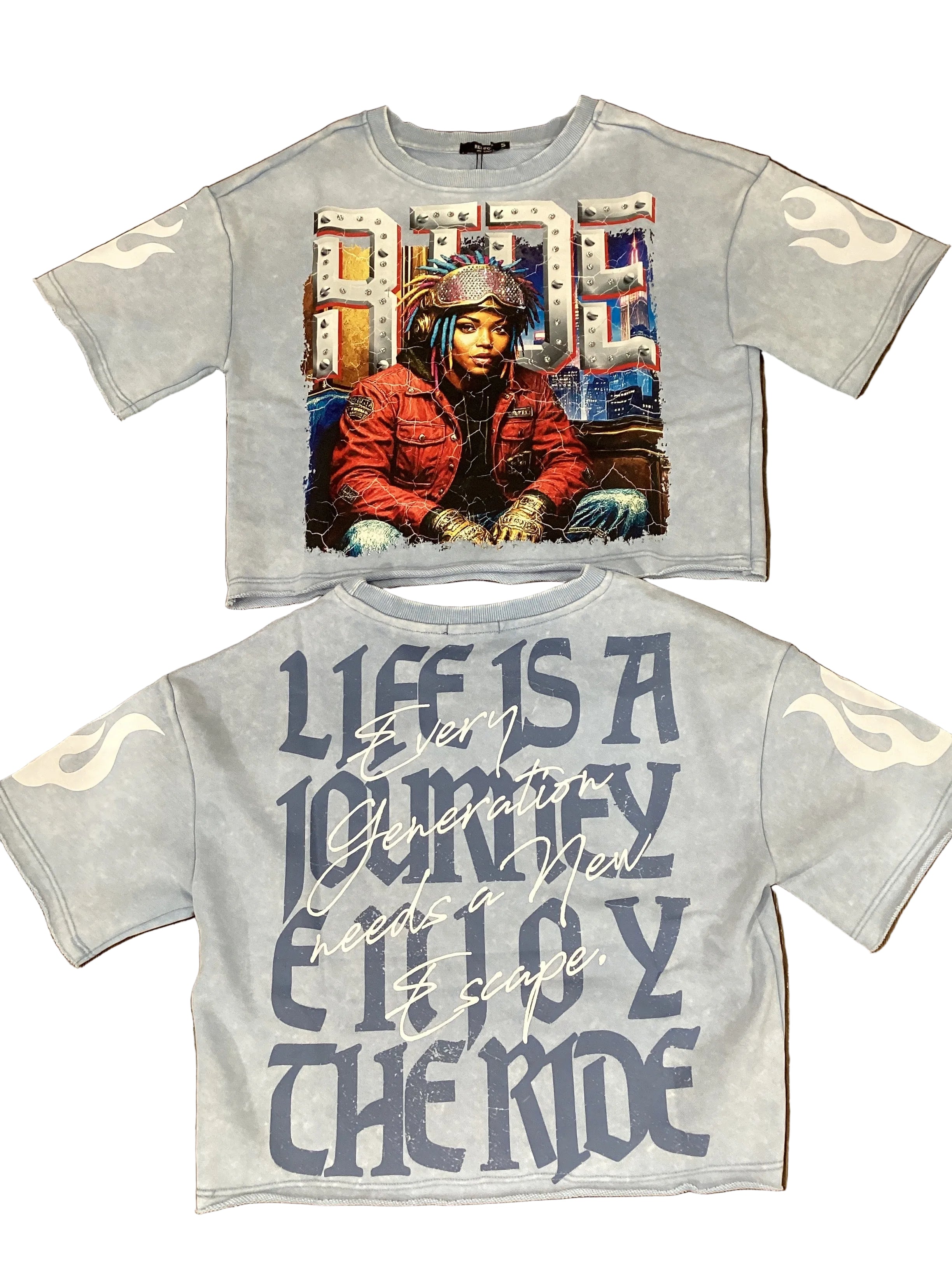 Red fox W crop Tee