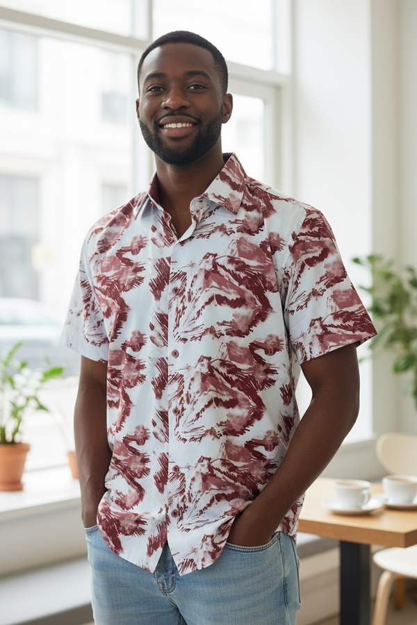 Brush Print Shirt by Suslo Couture