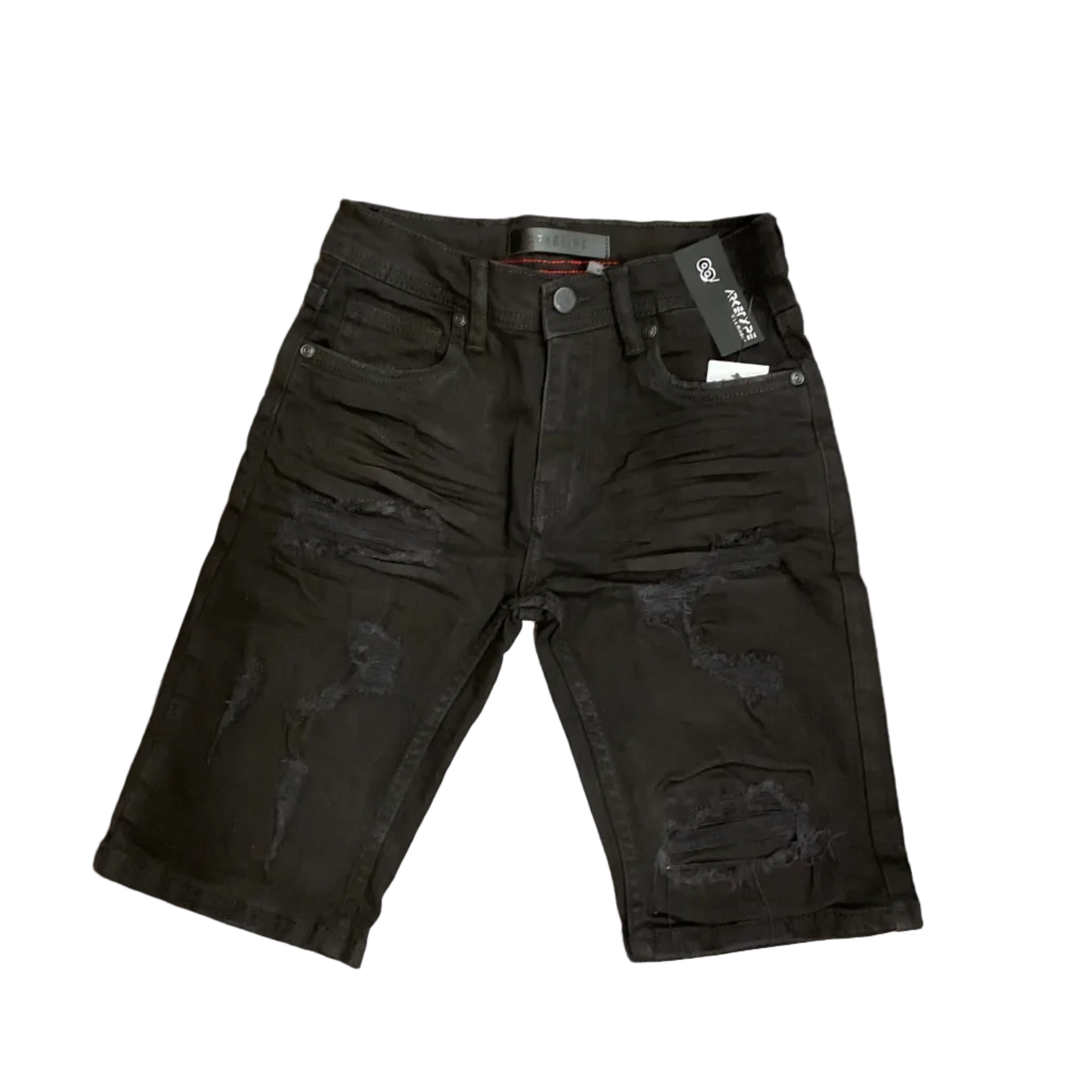 Boys Black denim shorts