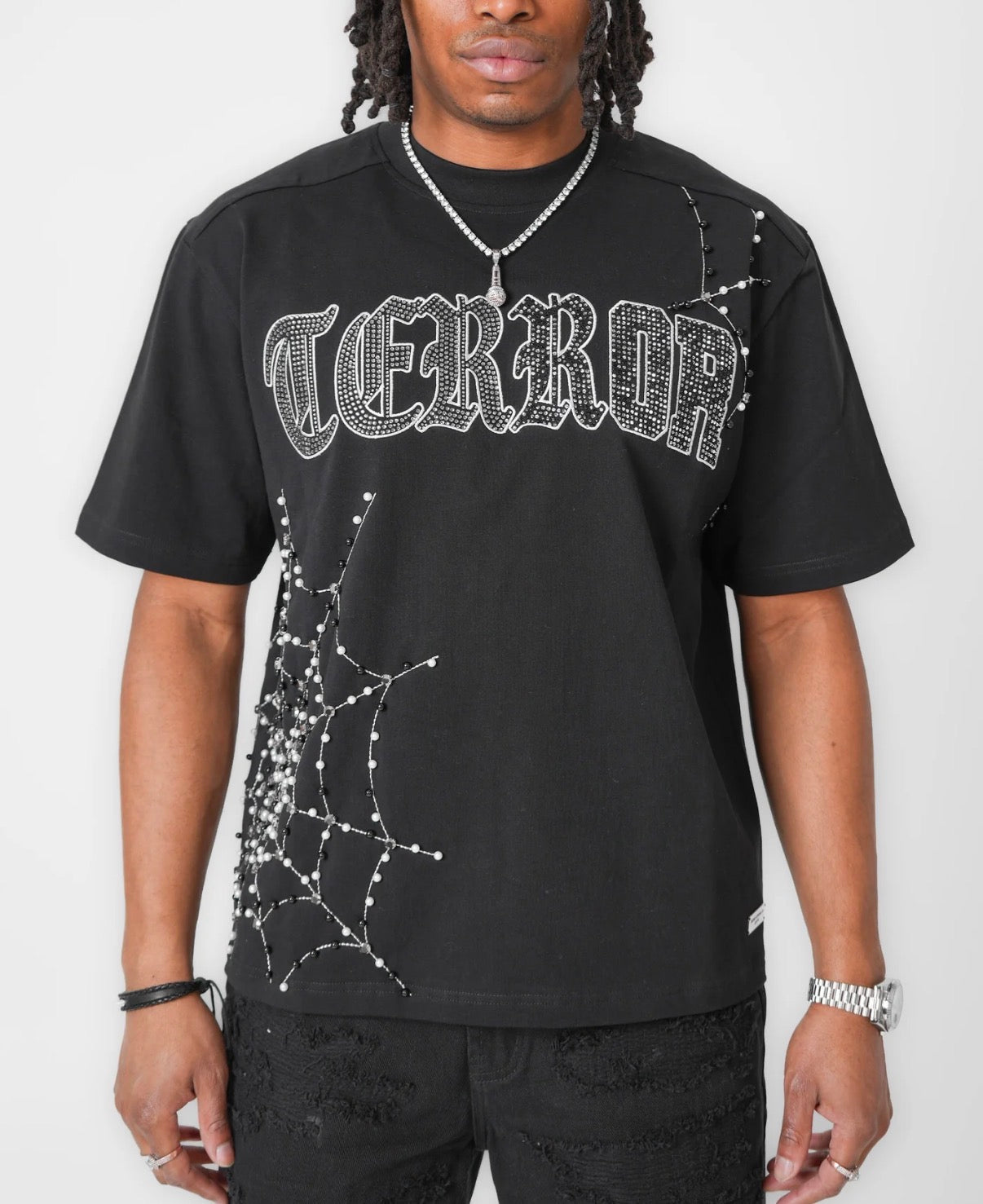 Preme The Terror Webbing Crystal Black Tee