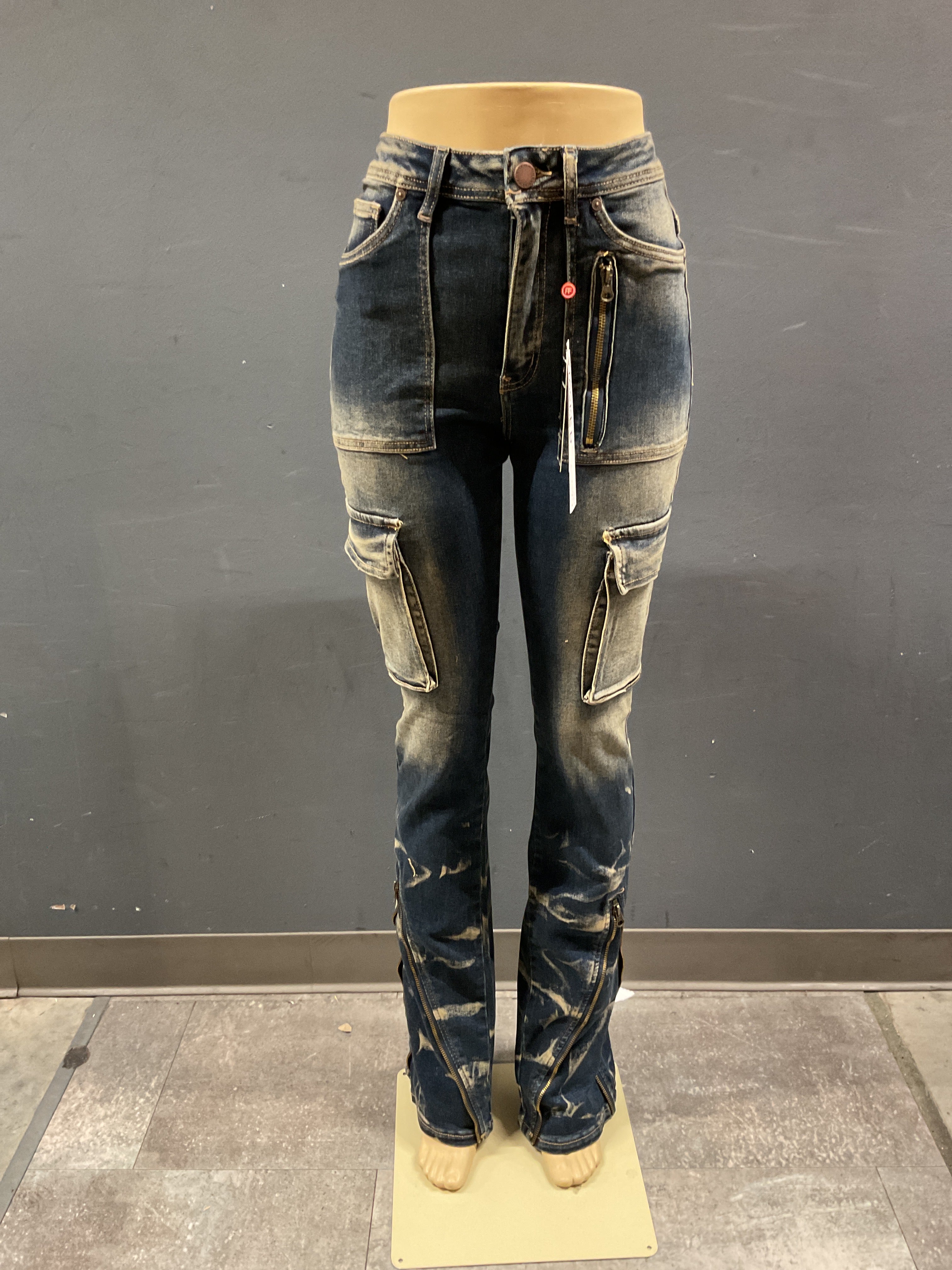 Redfox Vintage Wash stacked jeans