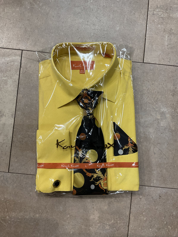 Karl Knox Mustard Yellow Dress Shirt for Men