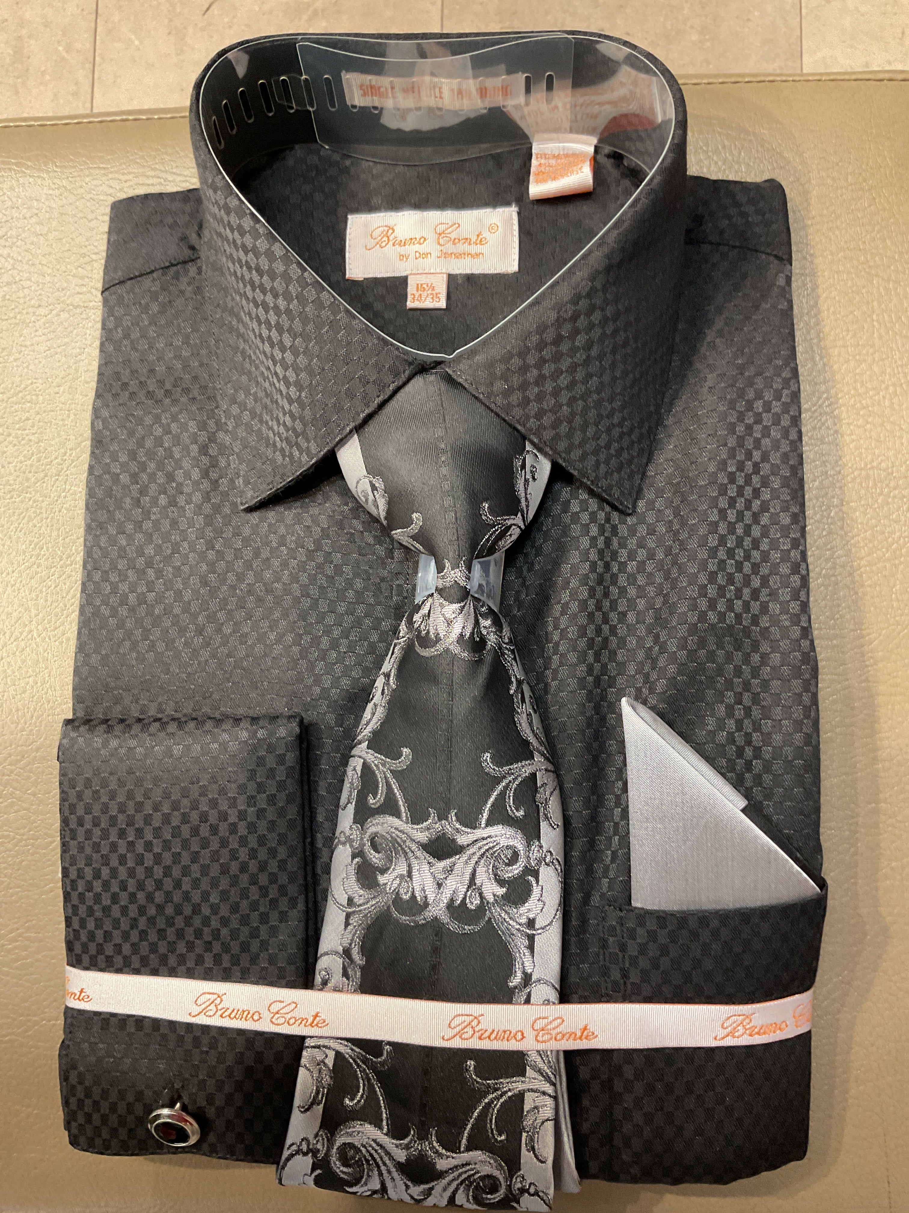 Bruno Conte (bc 1174) Black dress shirt