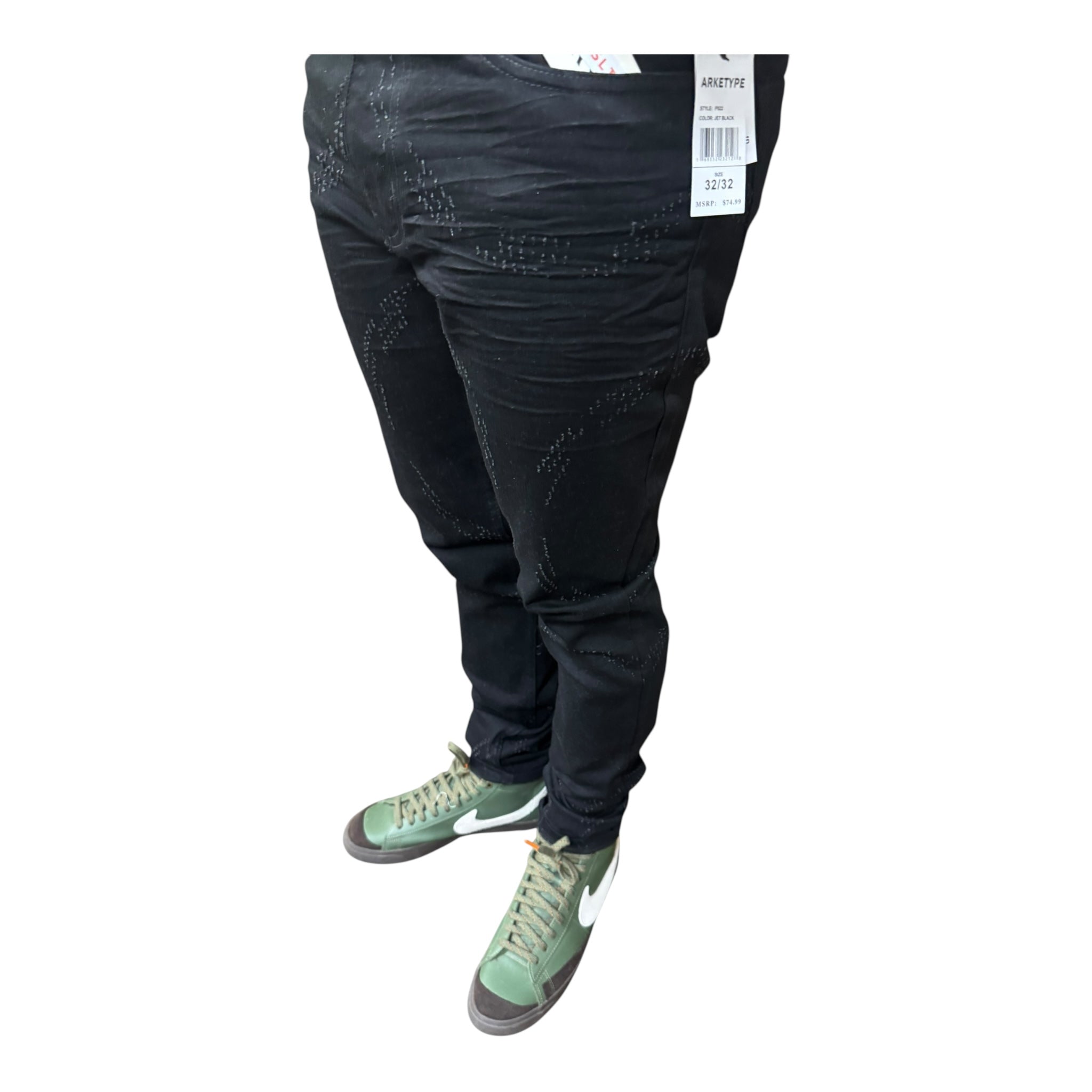 Social circle Jet Black ripped Slim Jeans from Arketype