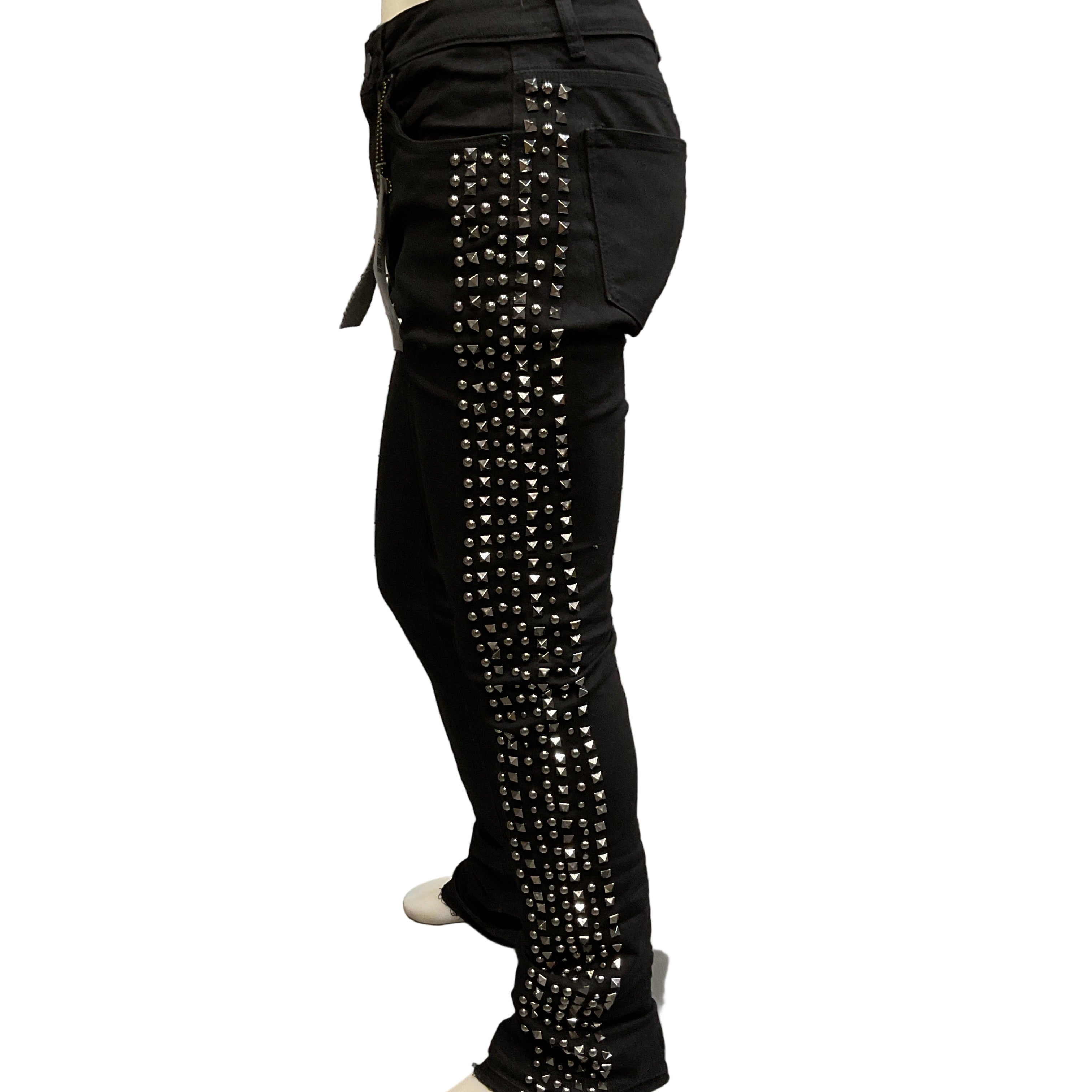 Waimea Black Studded Stacked Pants