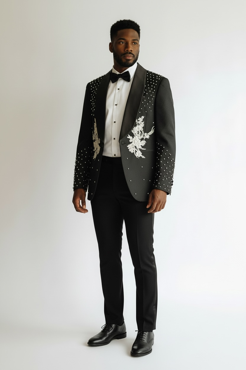 Statement clothing Elio Black & silver tuxedo