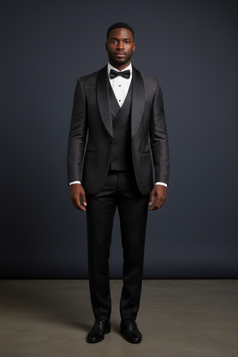 MAZARI Tuxedo black shawl collar (9648)