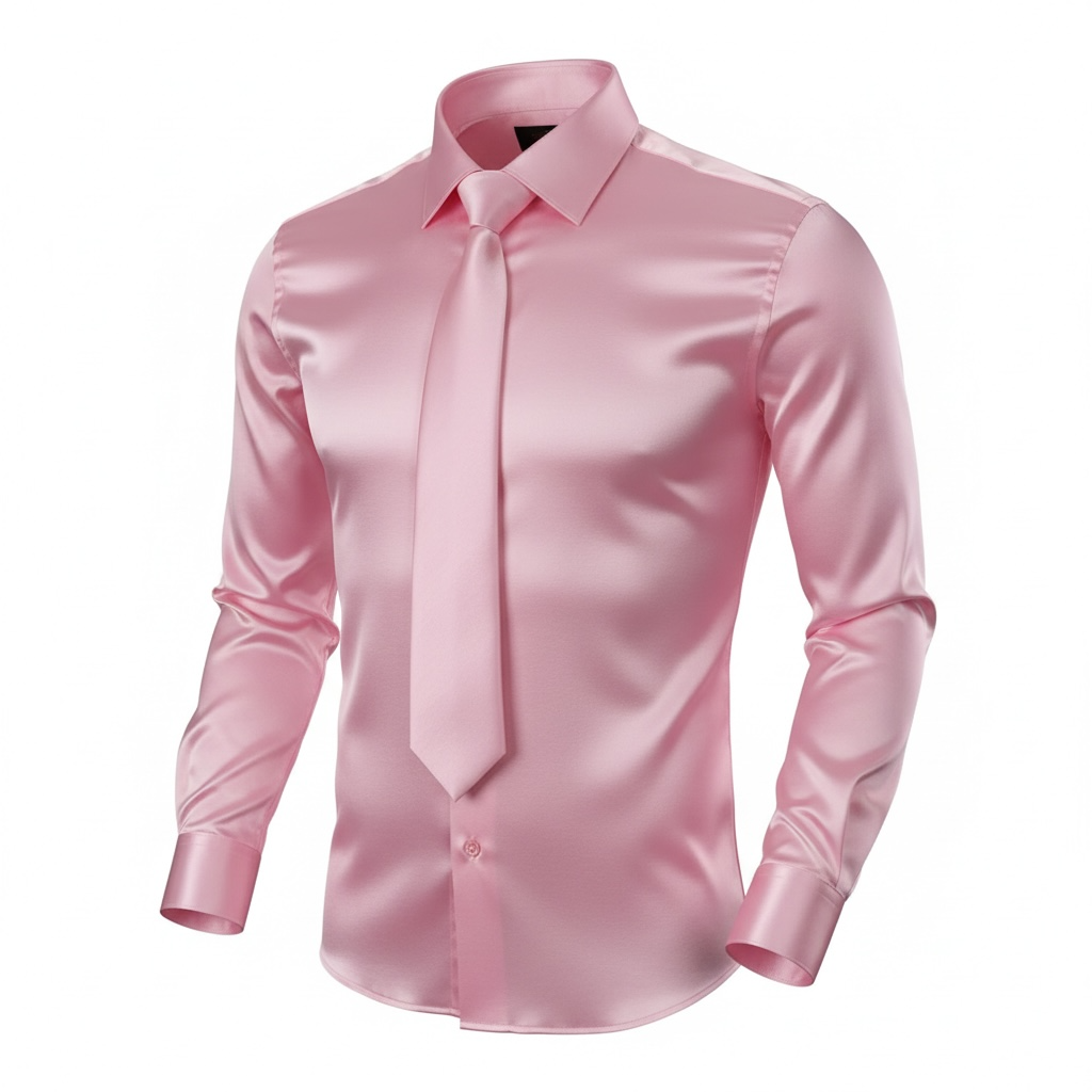 Satin dress shirt for men
