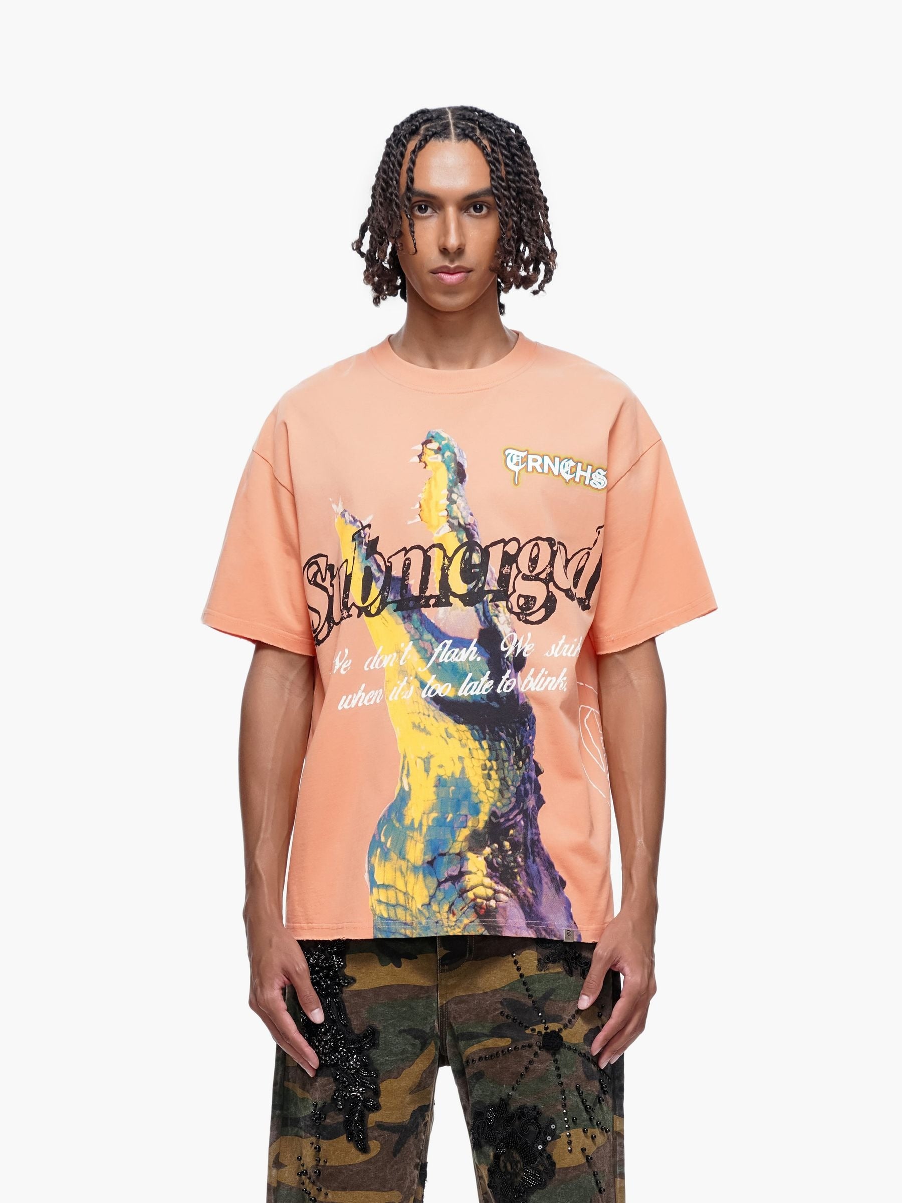 TRNCHS   "BENEATH" Orange Tee