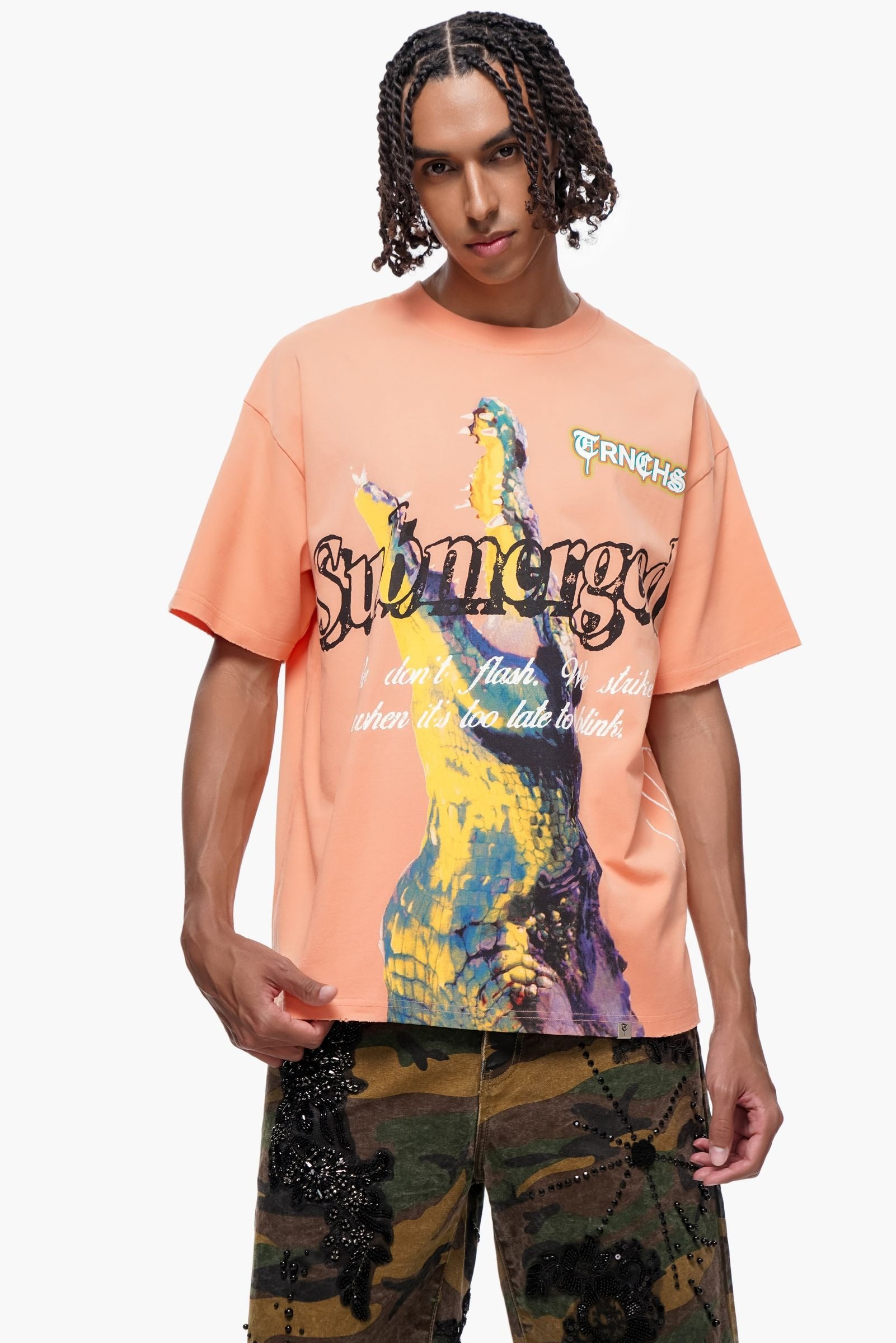 TRNCHS   "BENEATH" Orange Tee