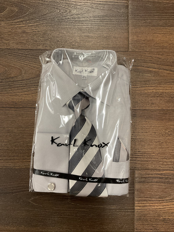 Karl Knox Silver Dress Shirt for Men